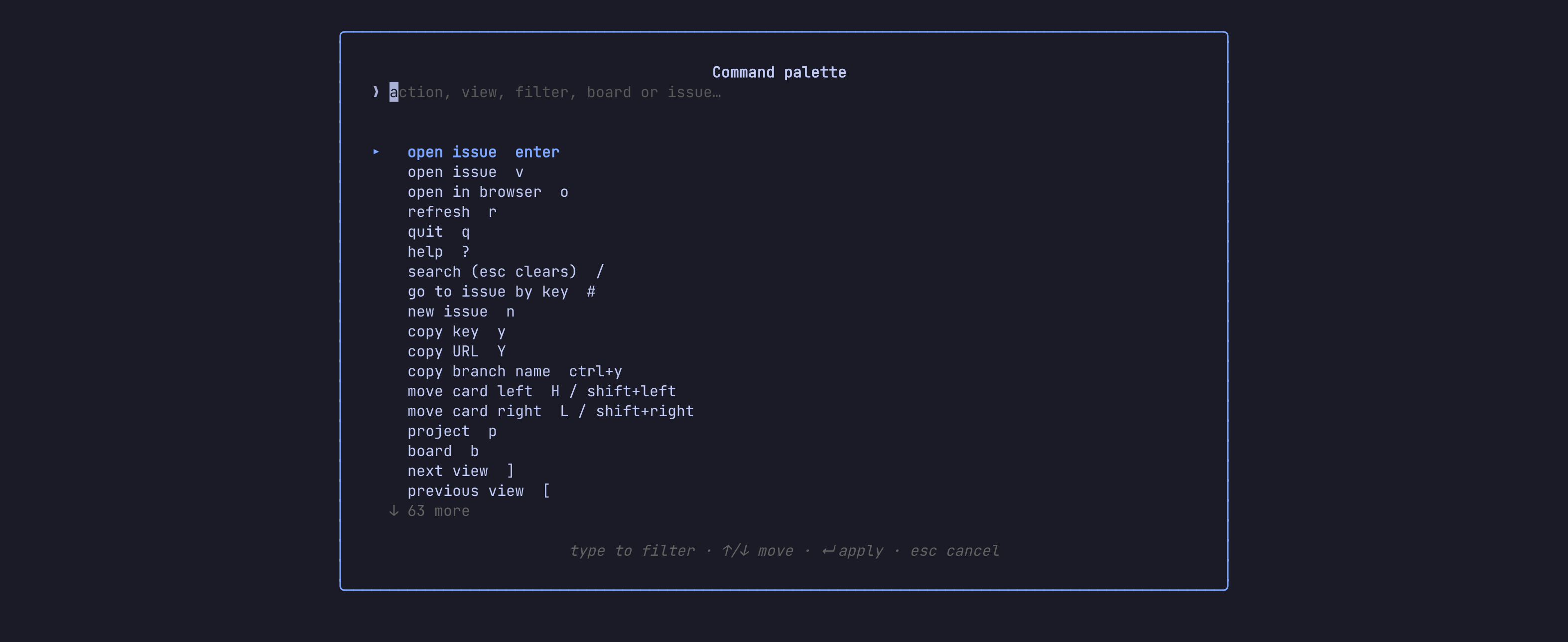 The command palette