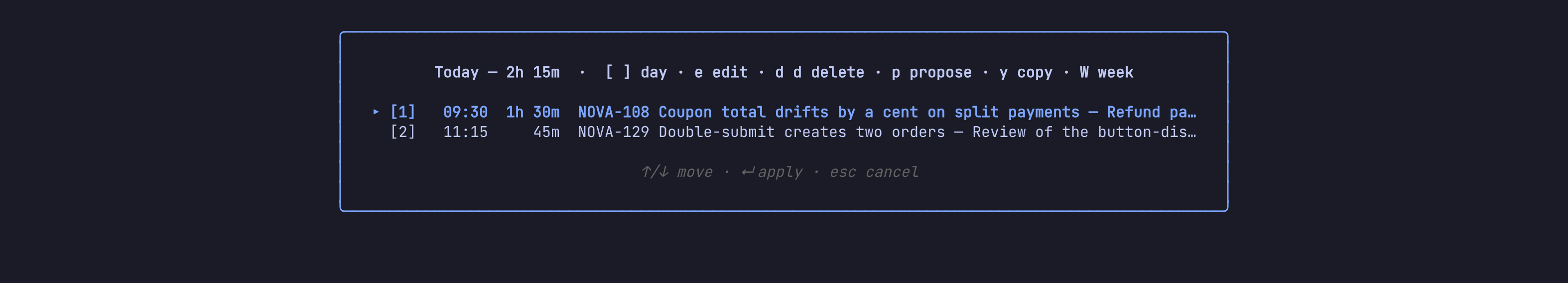 Today's worklogs